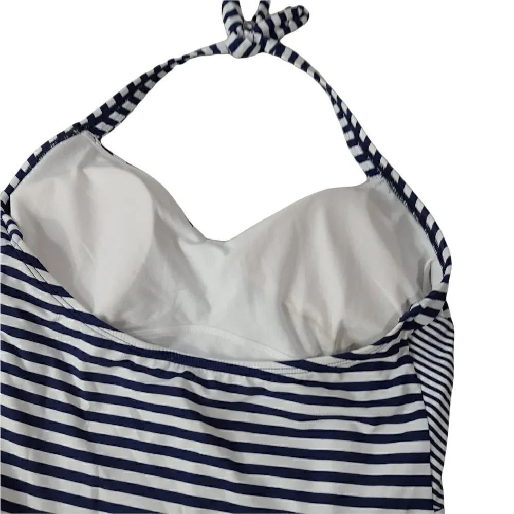 Sia Australia blue striped one peice bathing suite - Picture 6 of 8